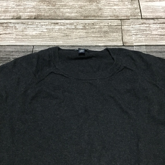 J Crew Cotton Cashmere Sweater Men’s L Dark Gray Pullover Crewneck - Picture 7 of 8